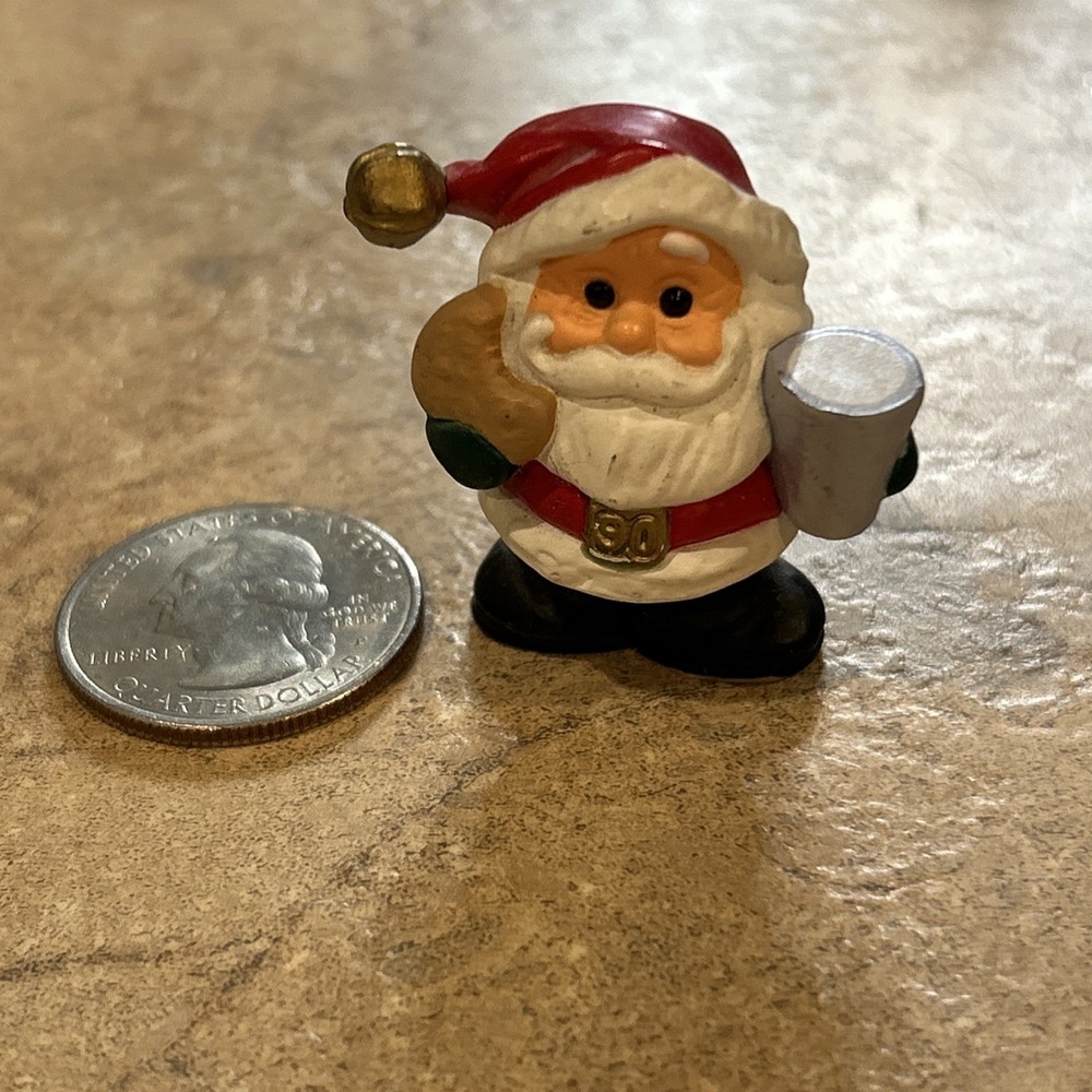 1990 Hallmark Santa With Milk & Cookie Merry Miniatures Christmas Figure